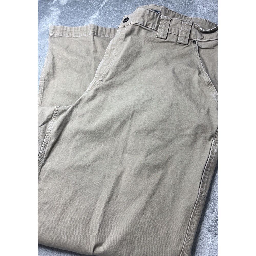 Duluth Trading Co Flex Fire Hose Khaki Work Pants Mens 46x34 Tan Utility Canvas